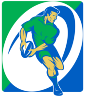 Rugby player running with ball png