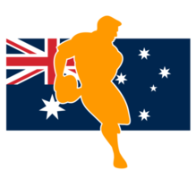 rugby running player flag of australia png