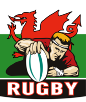 rugby spelare scoring Prova wales flagga png