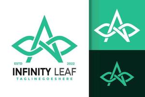 un diseño de logotipo de hoja infinita de letras, vector de logotipos de identidad de marca, logotipo moderno, plantilla de ilustración vectorial de diseños de logotipos