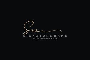 Initial SW Letter Signature Logo Template elegant design logo Sign Symbol template vector icon