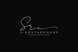 plantilla de logotipo de firma de carta inicial sr diseño elegante logotipo signo símbolo plantilla vector icono