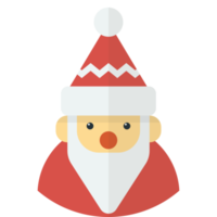 Santa Claus face illustration in minimal style png