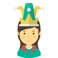 chica con una ilustración de sombrero de payaso en estilo minimalista png