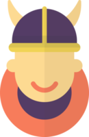 boy wearing a hat with horns illustration in minimal style png