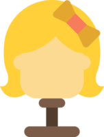 ilustración de cabeza de maniquí de exhibición de peluca en estilo minimalista png