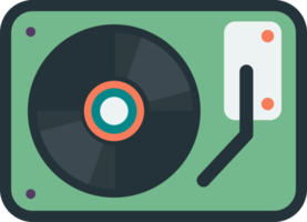 record player from top view illustration in minimal style png