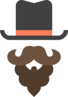 fake mustache and top hat illustration in minimal style png