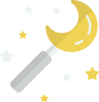 Luna bacchetta magica illustrazione nel minimo stile png