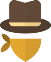 Cowboy hat and scarf illustration in minimal style