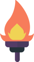 Torch flame illustration in minimal style png
