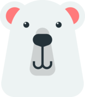white bear face is happy illustration in minimal style png