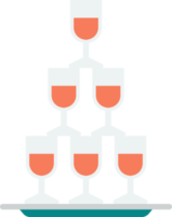 stacked wine glasses illustration in minimal style png