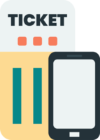 Movie tickets with smartphones illustration in minimal style png