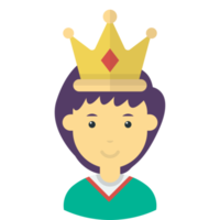 niño con una ilustración de corona en estilo minimalista png