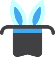 chapeau de magicien avec illustration d'oreilles de lapin dans un style minimal png