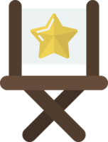director chair with stars illustration in minimal style png