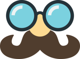 fake mustache and glasses illustration in minimal style png