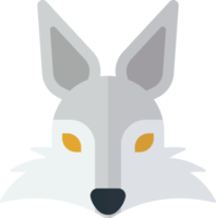 illustration de visage de loup dans un style minimal png