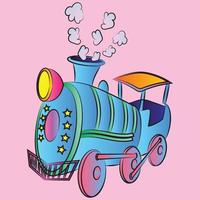 PrintHand drawing train engine print design seamless pattern. Vector illustration design for fashion fabrics, textile graphics, and prints.