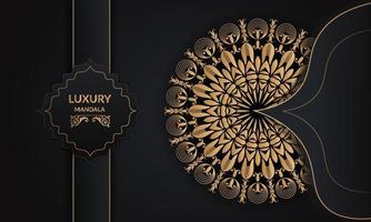 Luxury ornamental mandala design background in gold color vector