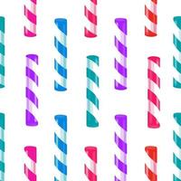 seamless pattern with striped candy sticks on a white background vector