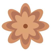 Flower in retro groovy style. Simple vector icon