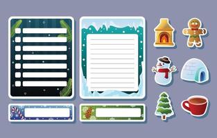 Journal Template Sticker Winter vector