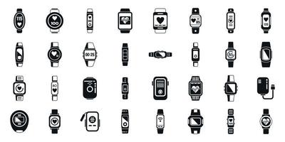 Wearable tracker icons set simple vector. Fitness bracelet vector