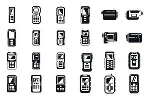 Laser meter icons set simple vector. Level distance vector