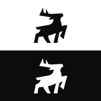 Silhouette style deer logo illustration vector