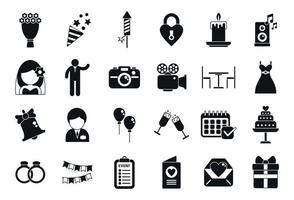 Event planner icons set simple vector. App calendar vector