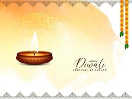 diseño de fondo de celebración de festival religioso indio feliz diwali vector