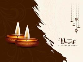 feliz diwali festival indio tradicional diseño de fondo decorativo vector