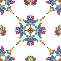 diseño de decoración de patrones sin fisuras étnicos ikat. alfombra de tela azteca boho mandalas decoración textil papel tapiz. adornos de motivos nativos tribales ikkat bordado tradicional vector húngaro polaco moravo