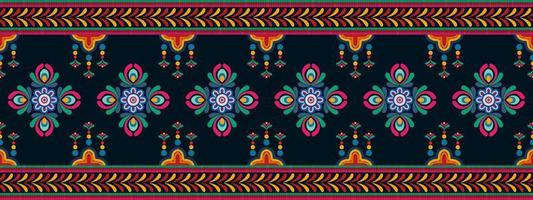 diseño de decoración de patrones sin fisuras étnicos ikat. alfombra de tela azteca boho mandalas decoración textil papel tapiz. adornos de motivos nativos tribales ikkat bordado tradicional vector húngaro polaco moravo