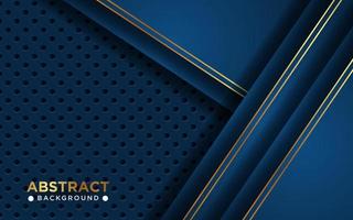 luxurious abstract blue navy gold line overlap layers with circle texture background. eps10 vector