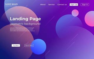 abstract creative purple colorful geometric landing page background. trendy gradient shapes composition. Eps10 vector. vector