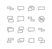 Set of message and communication icons, speech, chat bubble, comment, talk, text and linear variety vectors. vector