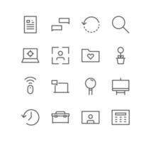 Set of document and paper icons, page, note, form, word, message and linear variety vectors. vector