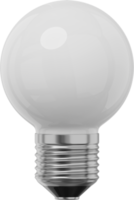 Realistic white light bulb. 3D rendering. PNG Icon on transparent background