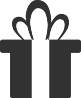 icône de boîte cadeau, ombre noire des éléments d'hiver. png