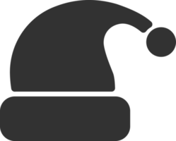 icône de chapeau de père noël, ombre noire d'éléments d'hiver. png