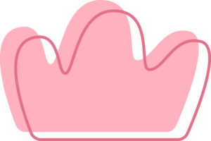 Text bubble crown shape abstract with pink color. png