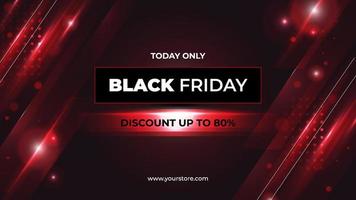 Black Friday Banner with Red Abstract Background vector
