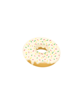 ilustración de donut de vainilla pro png. adecuado para su cartel de comida o decoración de volante. png