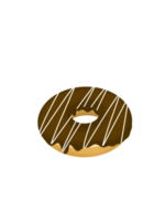 donut illistration pro png. met toping chocolade en vanila geglazuurd. png