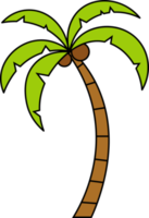 kokosnussbaum-designillustration lokalisiert auf transparentem hintergrund png