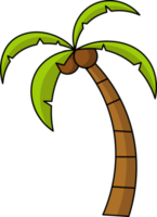 Ilustración de diseño de árbol de coco aislado sobre fondo transparente png