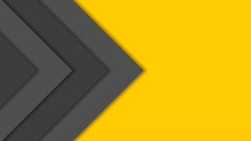 Minimalist banner of dark and yellow horizontal background with arrows and place for image. Suitable for business presentation video